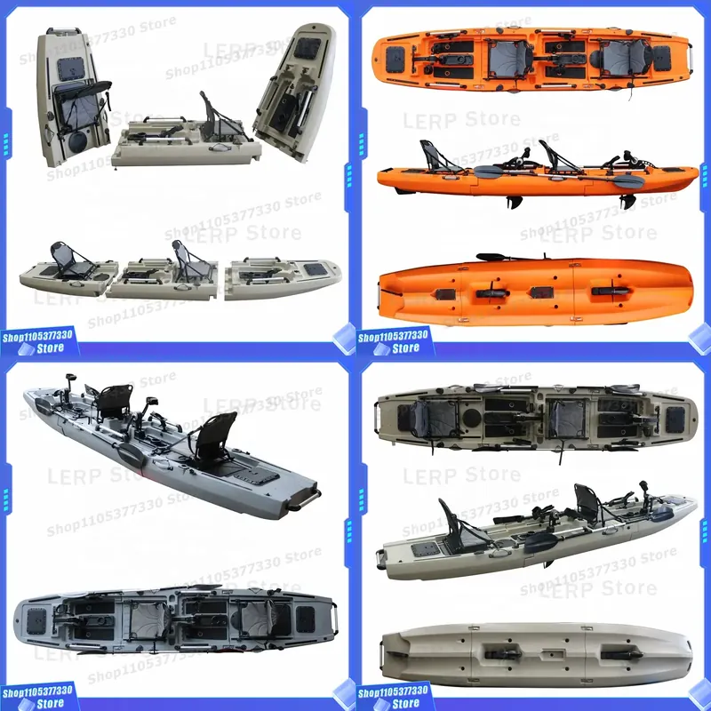 Fishing Kayak Sit In - 14,5FT Modulaire Kayak Dubbele Zitplaats Zit-op-Top