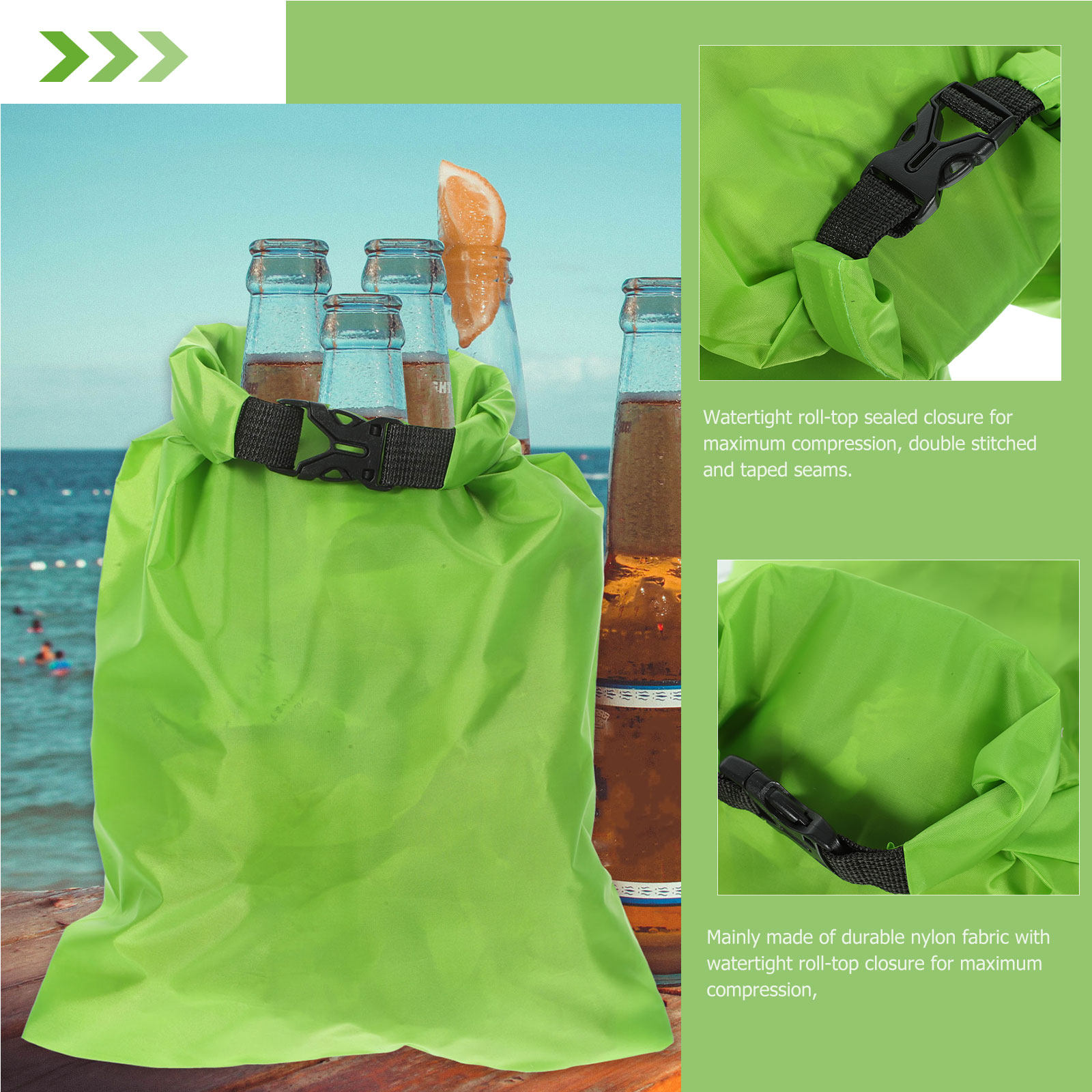 Fishing Kayak Storage Bag - 3-delige waterdichte droge tas voor buiten,