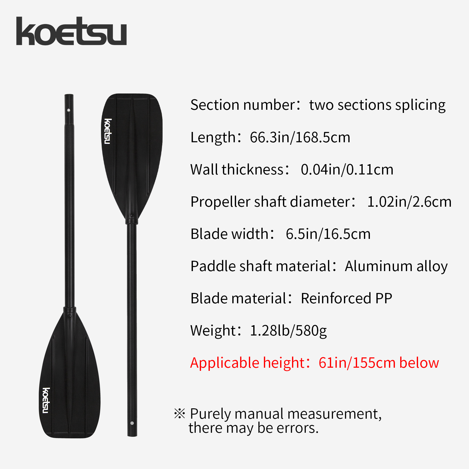 KOETSU tweekoppige kajakpeddel - Fishing Kayak Paddle recensie en prijs